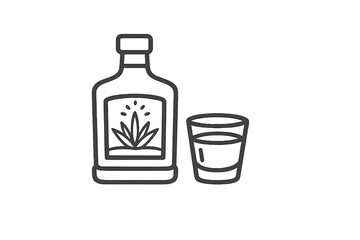Tequila bottle and shot glass icon © icon_art