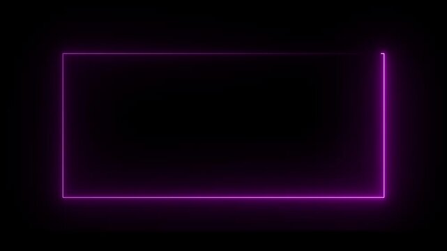Abstract neon rectangle frame animation. 4k animation motion graphics video