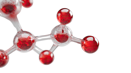 A detailed 3D render of a molecular structure illustrates the chemical bond between carbon and oxygen atoms for pharmaceutical research in biology and medicine