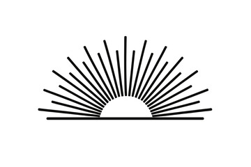 Sunburst Silhouette on Gradient Background