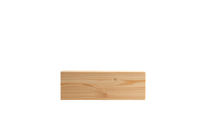 Naklejka premium A simple, isolated rectangular wooden plank, featuring wood grain, resting against a solid black background. Minimalist design
