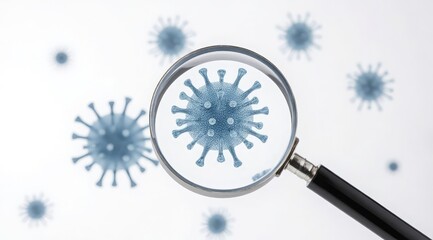 3D illustration of a virus particle with spikes, isolated on a white background. Close-up. For virology, microbiology, and medical education.