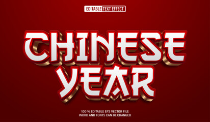 Editable 3d text style effect - Chinese New Year text effect Template