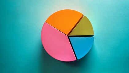 Fototapeta premium minimal background with a colorful and creative pie chart
