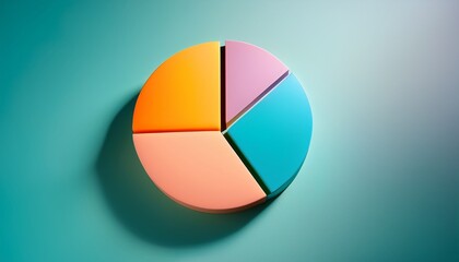 minimal and stylish background featuring a colorful pie chart