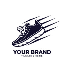creative modern shoe logo featuring dynamic footwear illustrations, clean minimal vector logos suitable for shoe brands, fashion labels, and apparel business