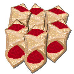 bow tie cookies vector drawing.