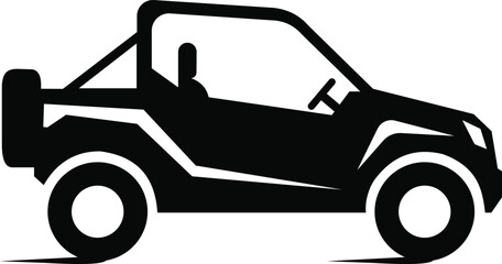 Off road utility vehicle icon in black silhouette style © Chabi