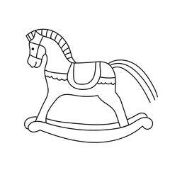 Doodle horse retro illustration. Cute horse.