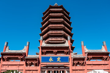 Traditional Chinese-style tower, Yongding Tower in Beijing