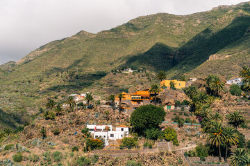 Fototapeta premium Masca, Tenerife Island, Spain - nov 1 2025 The steep hillside walkway to the village of Masca