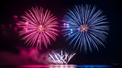 fireworks in the night sky