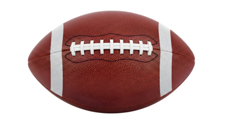 American football close up view detail isolated on transparent background