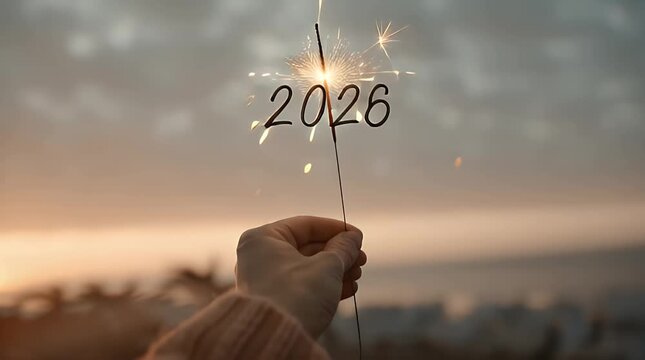 Happy New Year Sparkler Celebration