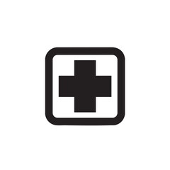 Fototapeta premium Minimalist medical cross icon isolated on transparent background