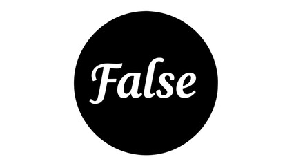 False information warning white and black icon