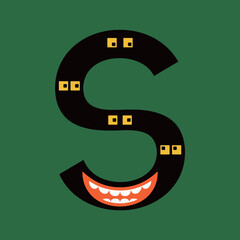 Cartoon Letter S with Face