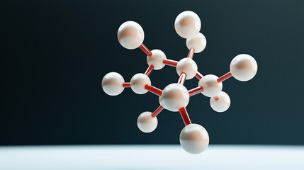 3D molecular model showing atoms and bonds, representing chemistry and scientific structure