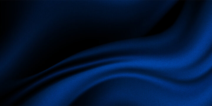  Black blue abstract background. Silk satin. Curtain, drapery. Shiny fabric. Dark. Wavy soft pleats. Navy blue elegant luxury background. Liquid wave effect. Gradient. Christmas. Festive.