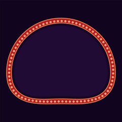 Vintage Retro Illuminated Marquee Light Sign Shape Frame Illustration