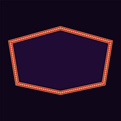 Retro Bright Marquee Blank Sign Board Advertisement Billboard Illustration