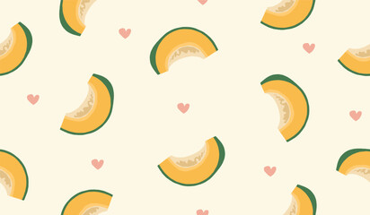 Melon fruits seamless pattern background