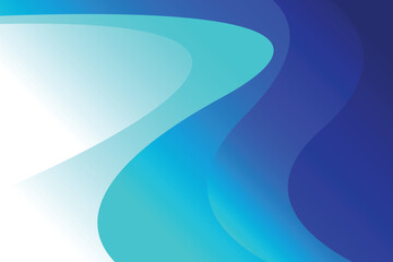 Abstract wave soft light and dark blue gradient background design template