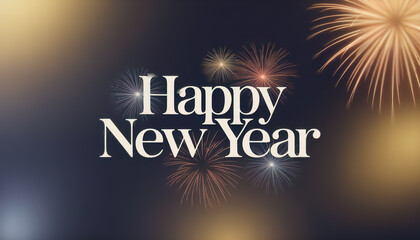Festive New Year background with &ldquo;Happy New Year&rdquo;