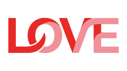 Love in Typography: a typographic representation of the word love, with the letters interwoven and stylized in a contemporary design.