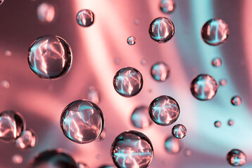 Crystal Clear Water Droplets Macro Abstract Background