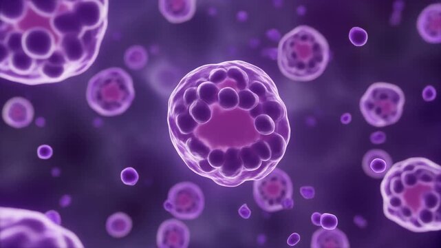 Cellular Autophagy process depicted in a magnified view, illustrating the vital self-eating mechanism for cell renewal, waste removal, and maintaining healthy biological function