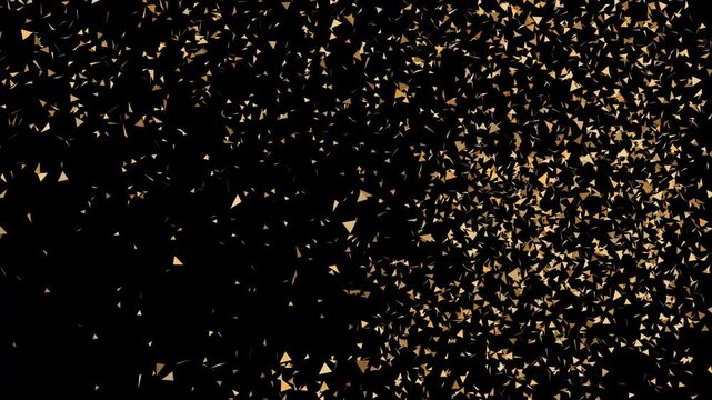 Gold Confetti particles explode from below alternately for celebration with alpha channel background
