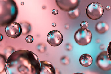 Abstract Water Droplets with Soft Color Reflections