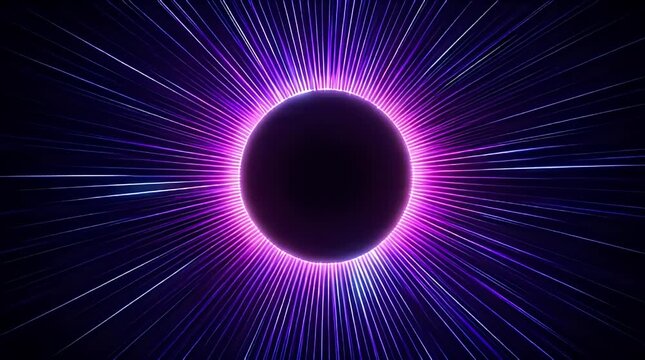 Radial Audio Spectrum Circle with Neon Purple Blue Pink Glow