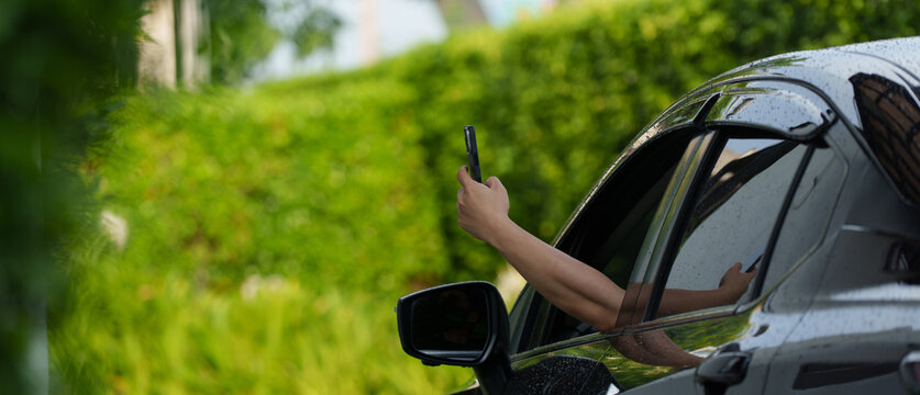 Scan and pay for food, pick up food from a drive-thru counter and take it to eat at home and at work.	