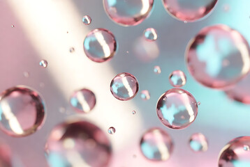Abstract Water Droplets with Soft Color Reflections