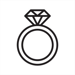 marriage ring simple line icon