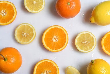 Fresh Citrus Fruits Assortment with Lime and Orange