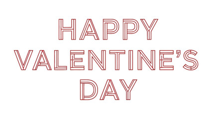Fototapeta premium Happy Valentine's Day: A simple greeting with text design with love themed, suitable for card, background and any design on the valentine day.