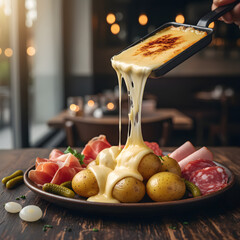 delicious raclette in the restaurant