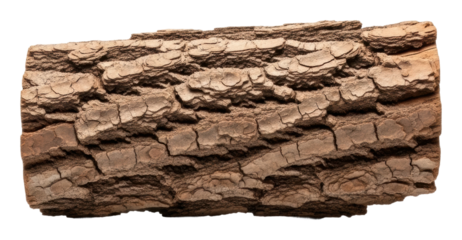 Tree bark texture natural environment detailed view isolated on transparent background