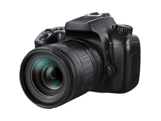 Professional DSLR Camera with Interchangeable Lens and Advanced Features Isolated on Transparent Background