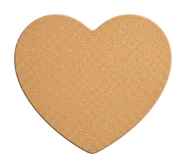 Crafting cork heart coaster for home diy project isolated on transparent background