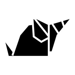 origami mouse animal glyph icon illustration vector