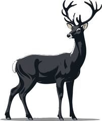 Fototapeta premium a black deer with white background