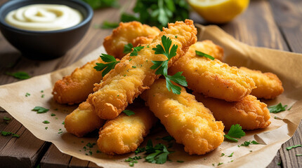 Healthy baked fish fingers