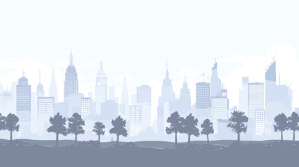 Naklejka premium Light purple cityscape background city building illustration