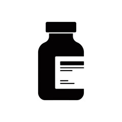 Fototapeta premium Medical Bottle with Label Icon