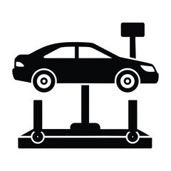 Naklejka premium Car on Lift Auto Service Icon