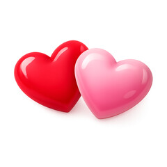 Fototapeta premium 3D Love Hearts Icon, Romantic Emotion Symbol, Transparent Icon